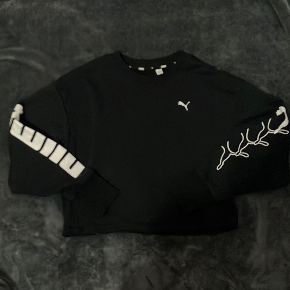Black cropped puma sweater